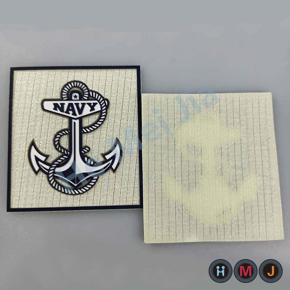 Silicone Heat Transfer Labels Fabric background with Hot Melt Glue - HMJ